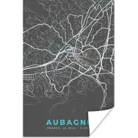 PosterMonkey Poster Aubagne - Plattegrond - Stadskaart - Frankrijk - Kaart - 80x120 cm