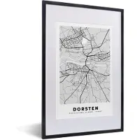 PosterMonkey Fotolijst incl. Poster - Plattegrond - Duitsland - Dorsten - Kaart - Stadskaart - 40x60 cm - Posterlijst