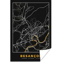 PosterMonkey Poster Plattegrond – Kaart – Besançon - Frankrijk – Stadskaart - 40x60 cm