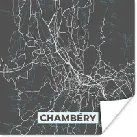 PosterMonkey Poster Chambéry - Stadskaart - Kaart - Frankrijk - Plattegrond - 100x100 cm XXL