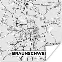 PosterMonkey Poster Duitsland - Stadskaart - Plattegrond - Braunschweig - Kaart - 50x50 cm