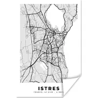 PosterMonkey Poster Frankrijk - Plattegrond - Kaart - Istres - Stadskaart - 40x60 cm