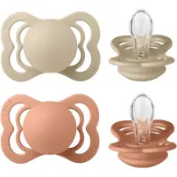 BIBS Supreme Siliconen Vanilla & Peach maat 1 0-6 maanden