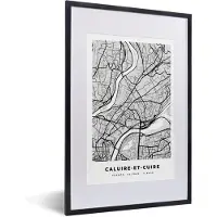 PosterMonkey Fotolijst incl. Poster - Caluire-et-Cuire - Plattegrond - Frankrijk - Kaart - Stadskaart - 40x60 cm - Posterlijst