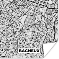 PosterMonkey Poster Stadskaart - Frankrijk - Kaart - Bagneux - Plattegrond - 30x30 cm