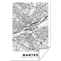 PosterMonkey Poster Kaart - Stadskaart - Nantes - Plattegrond - Frankrijk - 20x30 cm