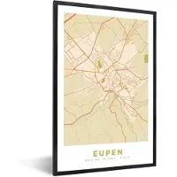 PosterMonkey Fotolijst incl. Poster - Stadskaart - Plattegrond - Kaart - België - Eupen - 20x30 cm - Posterlijst