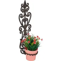 Relaxdays bloempothouder muur - plantenhanger gietijzer - plantenhouder buiten - metaal