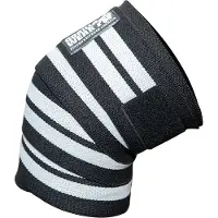 Gorilla wear Knee Wraps - Zwart/Wit - 200 cm