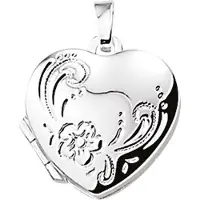 Trendjuwelier huiscollectie 1012041 Zilveren medaillon hart met bloemen gravure