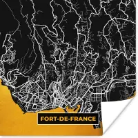 PosterMonkey Poster Fort-de-France – Plattegrond – Frankrijk – Kaart – Stadskaart - 30x30 cm