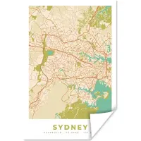 PosterMonkey Poster Sydney - Kaart - Vintage - Plattegrond - Stadskaart - 20x30 cm