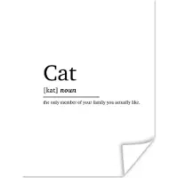PosterMonkey Poster Quotes - Woordenboek - Spreuken - Kat definitie - Cat - 30x40 cm
