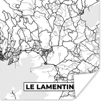 PosterMonkey Poster Stadskaart - Plattegrond - Le Lamentin - Kaart - Frankrijk - Zwart wit - 75x75 cm