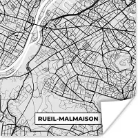 PosterMonkey Poster Kaart - Stadskaart - Rueil-Malmaison - Plattegrond - Frankrijk - 50x50 cm