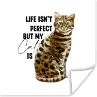 PosterMonkey Poster Life isn't perfect but my cat is - Quotes - Spreuken - Katten - 30x30 cm