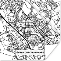 PosterMonkey Poster Frankrijk - Stadskaart - Plattegrond - Évry-Courcouronnes - Kaart - 30x30 cm