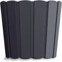 Prosperplast Wood-look plantenpot/bloempot kunststof dia 16.5 cm/hoogte 15 cm antraciet voor binnen/buiten