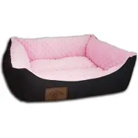 Viking Choice Hondenmand - S - kleine hond - 50 x 40 cm - roze minky dot - hondenbed