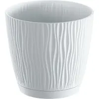 Lamela 2.3l Sandy P Collection 168x168x157 Mm Flowerpot Wit