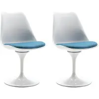 Vente-unique Set van 2 stoelen - Polypropyleen en metaal - Blauw en wit - XAFY