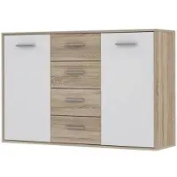 Forte ANTUZA Kommode 120 130: Kommode met 2 deuren en 4 lades. Bijpassende dressoir beschikbaar
