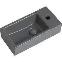 Guido Gusto Fontein Mia 40.5x20x10.5cm mat antraciet inclusief afvoerplug rechts