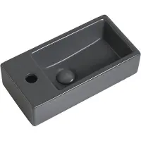 Guido Gusto Fontein Mia 40.5x20x10.5cm mat antraciet inclusief afvoerplug links
