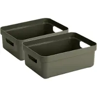 Sunware Opbergbox - 8x - kunststof - donkergroen - 9 liter - Opbergbakken - Opbergmanden