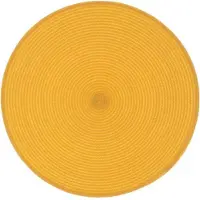 Unique living placemat daisy rond rotan /oranje Ø 38cm