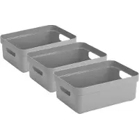 Sunware Opbergbox - 6x - kunststof - lichtgrijs - 9 liter - Opbergbakken - Opbergmanden