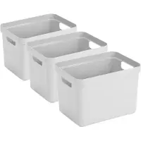 Sunware Opbergbox Sigma - 6x - kunststof - wit - 18 liter - Opbergbakken/opbergers - 35 x 25 x 25 cm