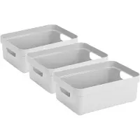 Sunware Opbergbox - 6x - kunststof - wit - 9 liter - Opbergbakken - Opbergmanden