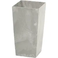 Prosperplast 2l Urbi Square Beton Effect Collection 12.6x12.6x20 Cm Flowerpot Transparant