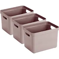Sunware Opbergbox Sigma - 6x - kunststof - roze - 18 liter - Opbergbakken/opbergers - 35 x 25 x 25 cm