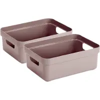 Sunware Opbergbox - 10x - kunststof - roze - 9 liter - Opbergbakken - Opbergmanden