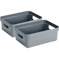 Sunware Opbergbox - 10x - kunststof - blauwgreen - 9 liter - Opbergbakken - Opbergmanden