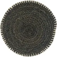 Unique living placemat moke rond rotan donker Ø 40cm