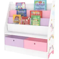 En.casa Kinderboekenkast Neda opbergkast 74x71x23 cm eenhoornmotief