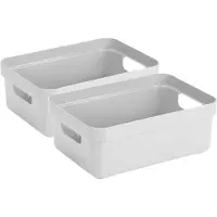 Sunware Opbergbox - 10x - kunststof - wit - 9 liter - Opbergbakken - Opbergmanden