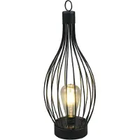 BES LED LED Tafellamp met Zonne-energie - Trion Marlon - Dag en Nacht Sensor - Spatwaterdicht IP44 - Rond - Mat Zwart -