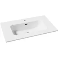 Linie Baro enkele wastafel Glanzend Witte Porselein 70 x 46 cm