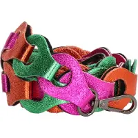 Charm London Schouderband Anna 3.5cm Metallic Multi Fuchsia