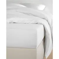 SimbaShop De Witte Lietaer Hoeslaken Katoen Satijn Olivia - 140 X 200 Cm - Wit
