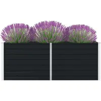 vidaXL Plantenbak verhoogd 160x80x45 cm gegalvaniseerd staal antraciet