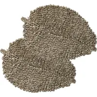 Secret De Gourmet Blad Placemat - Set van 10x stuks - zeegras naturel - 48 x 33 cm - Tafel onderleggers