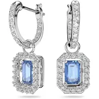 Swarovski Oorbellen 'Una' blauw / zilver / transparant