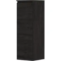 Ink Half Hoge Kast Universeel 1 Deur Greeploos Houten Keerlijst En 2 Glazen Planchettes - Houtskool Eiken - 350x370x1060 Mm (bxdxh) - Badkamermeubels,
