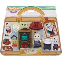 Sylvanian Families Playset 5462 La valisette de mode et grande sœur chat bicolore