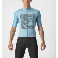 Castelli Fietsshirt Korte Mouwen Heren Turquoise Blauw - BAGARRE JERSEY CELESTE SAVILE BLUE-2XL